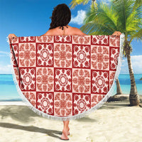 Ulaula Palaka Quilt Hawaii Beach Blanket Hawaiian Tropical Monstera Sea Turtle LT14 - Polynesian Pride