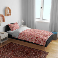 Ulaula Palaka Quilt Hawaii Bedding Set Hawaiian Tropical Monstera Sea Turtle