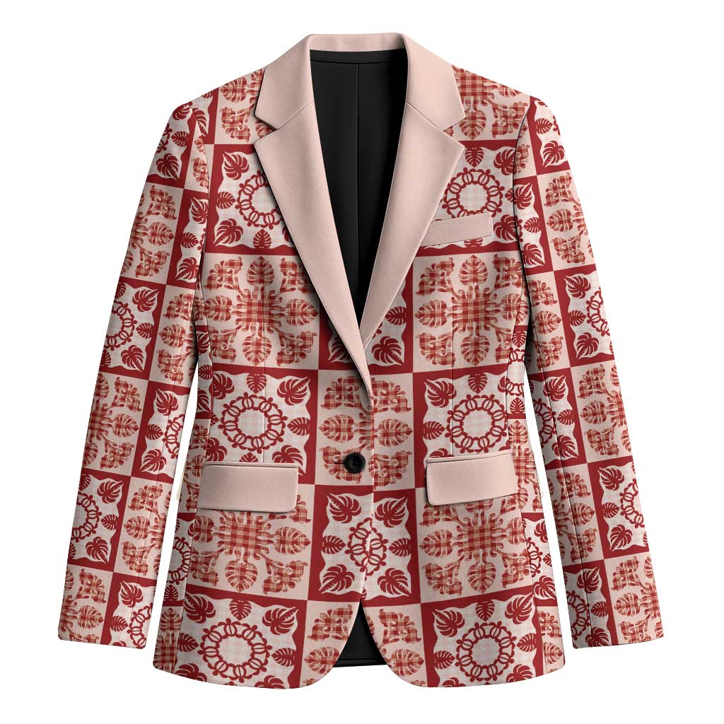 Ulaula Palaka Quilt Hawaii Blazer Hawaiian Tropical Monstera Sea Turtle