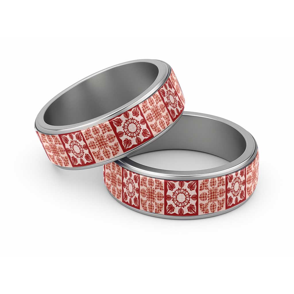 Ulaula Palaka Quilt Hawaii Classic Ring Hawaiian Tropical Monstera Sea Turtle