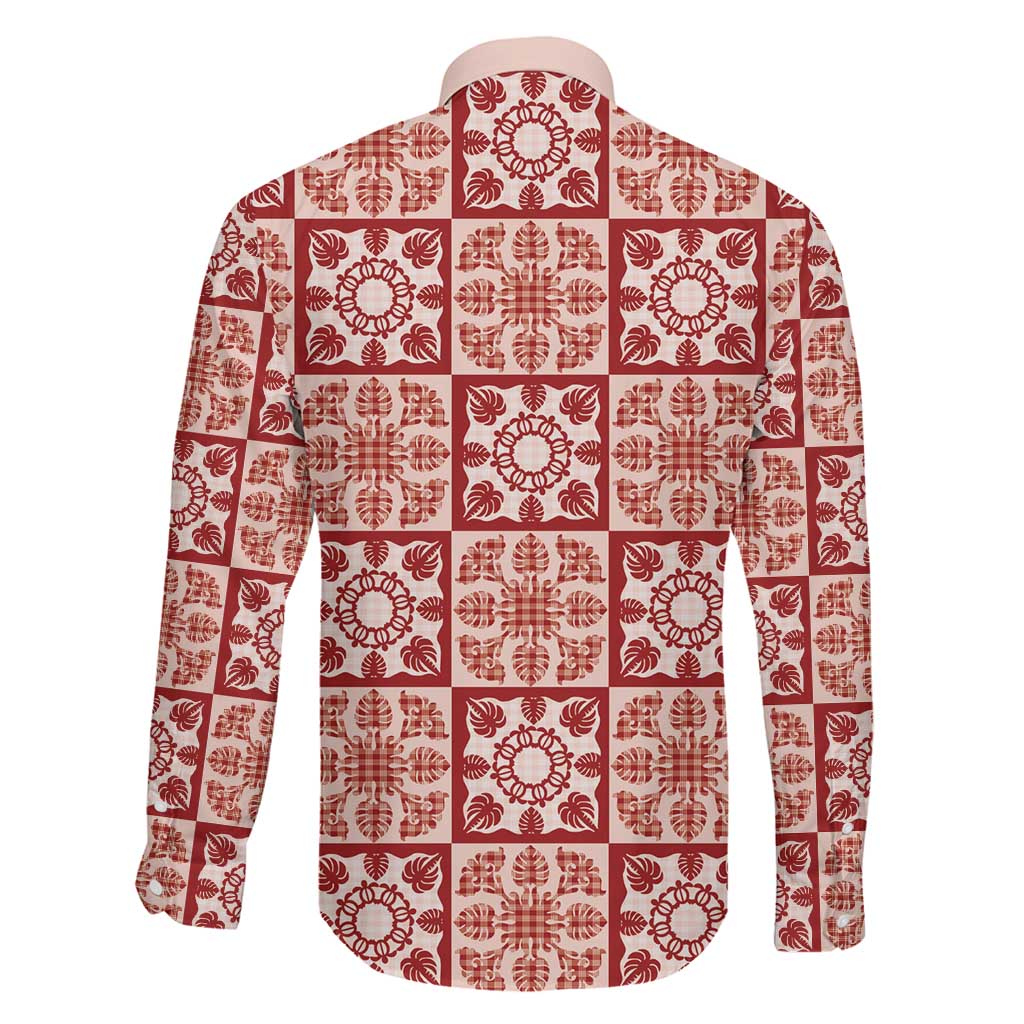 Ulaula Palaka Quilt Hawaii Family Matching Long Sleeve Bodycon Dress and Hawaiian Shirt Hawaiian Tropical Monstera Sea Turtle