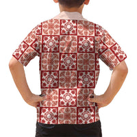 Ulaula Palaka Quilt Hawaii Family Matching Off Shoulder Maxi Dress and Hawaiian Shirt Hawaiian Tropical Monstera Sea Turtle