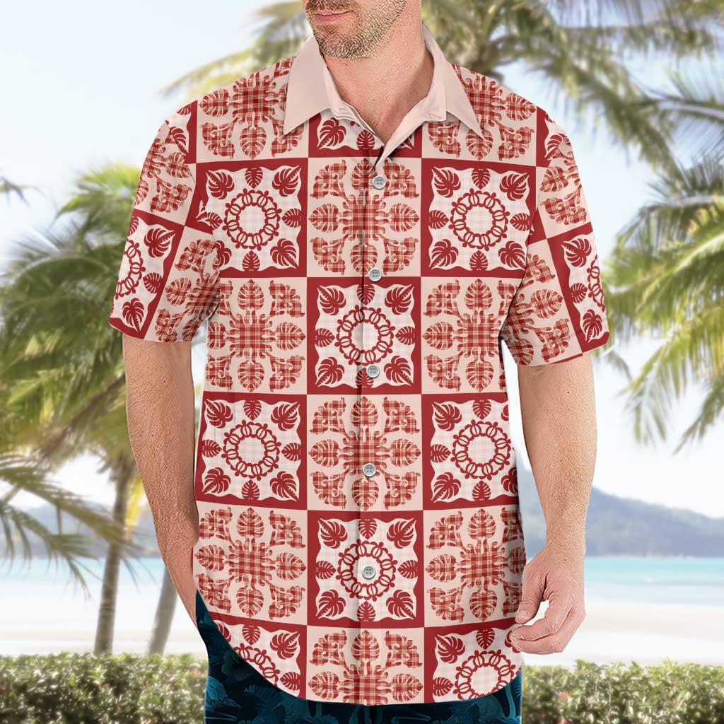 Ulaula Palaka Quilt Hawaii Hawaiian Shirt Hawaiian Tropical Monstera Sea Turtle