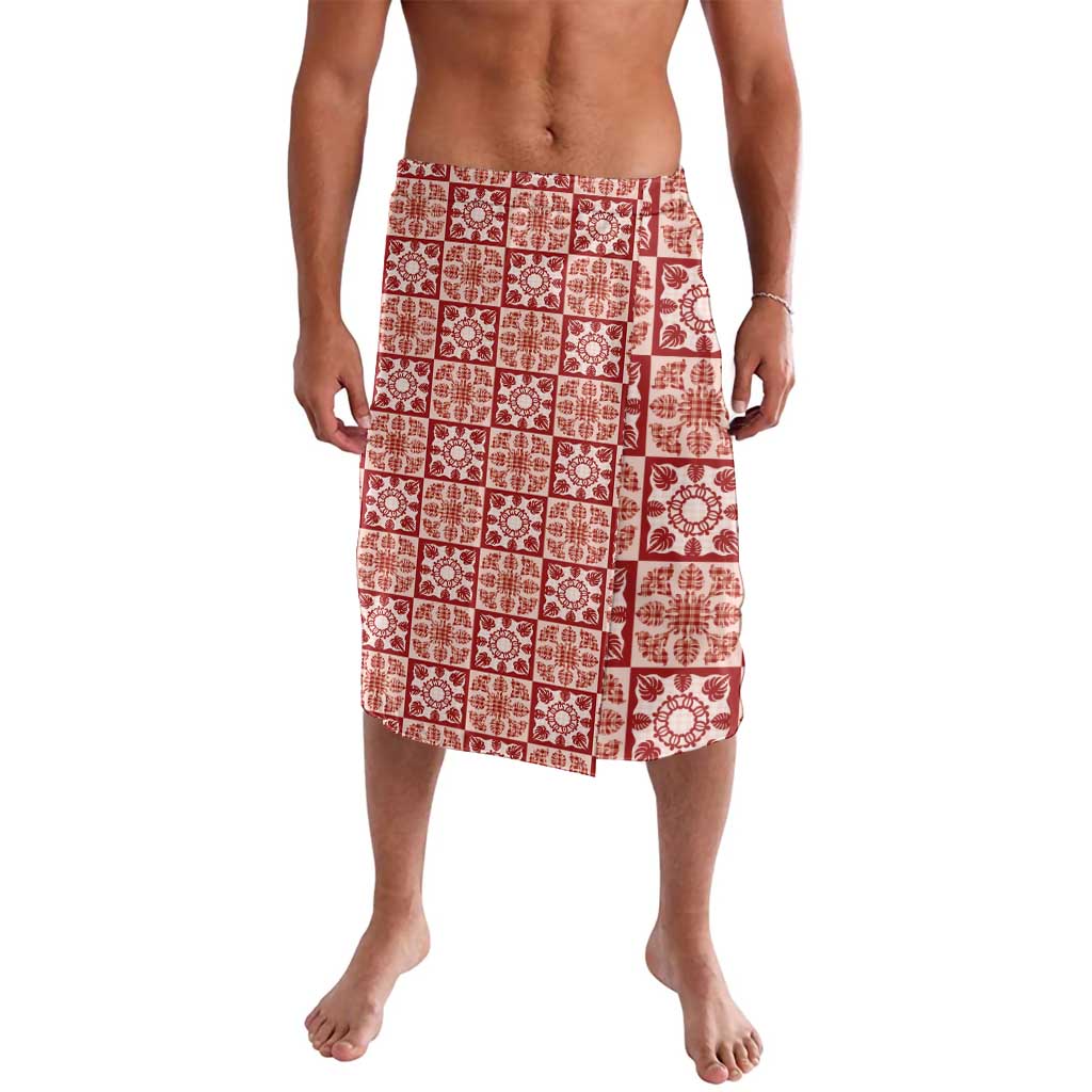 Ulaula Palaka Quilt Hawaii Lavalava Hawaiian Tropical Monstera Sea Turtle LT14 Red - Polynesian Pride