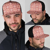 Ulaula Palaka Quilt Hawaii Mesh Trucker Cap Hawaiian Tropical Monstera Sea Turtle LT14 - Polynesian Pride