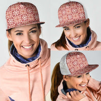Ulaula Palaka Quilt Hawaii Mesh Trucker Cap Hawaiian Tropical Monstera Sea Turtle LT14 - Polynesian Pride