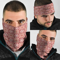 Ulaula Palaka Quilt Hawaii Neck Gaiter Hawaiian Tropical Monstera Sea Turtle
