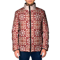 Ulaula Palaka Quilt Hawaii Padded Jacket Hawaiian Tropical Monstera Sea Turtle