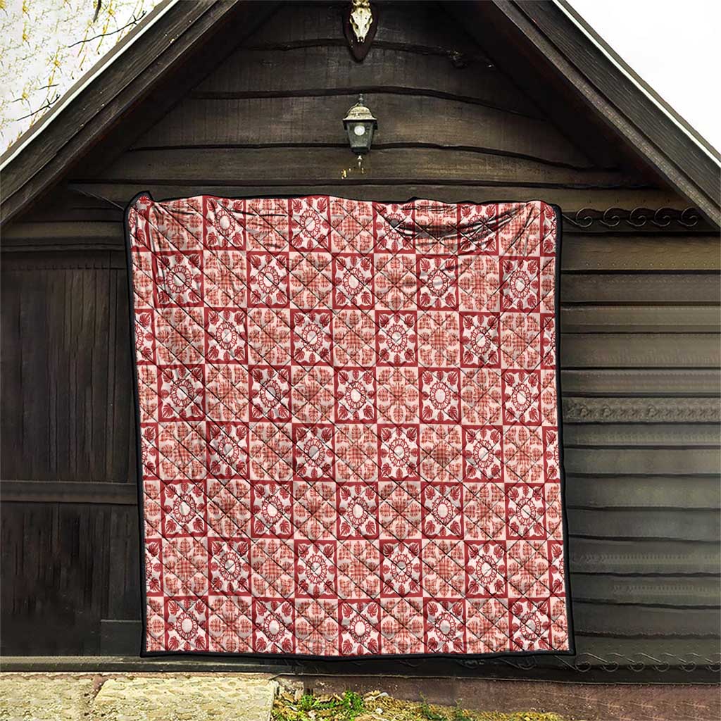 Ulaula Palaka Quilt Hawaii Quilt Hawaiian Tropical Monstera Sea Turtle