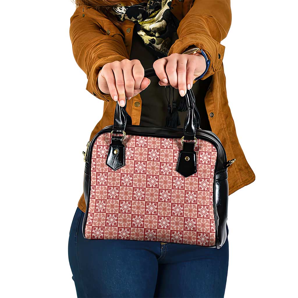 Ulaula Palaka Quilt Hawaii Shoulder Handbag Hawaiian Tropical Monstera Sea Turtle