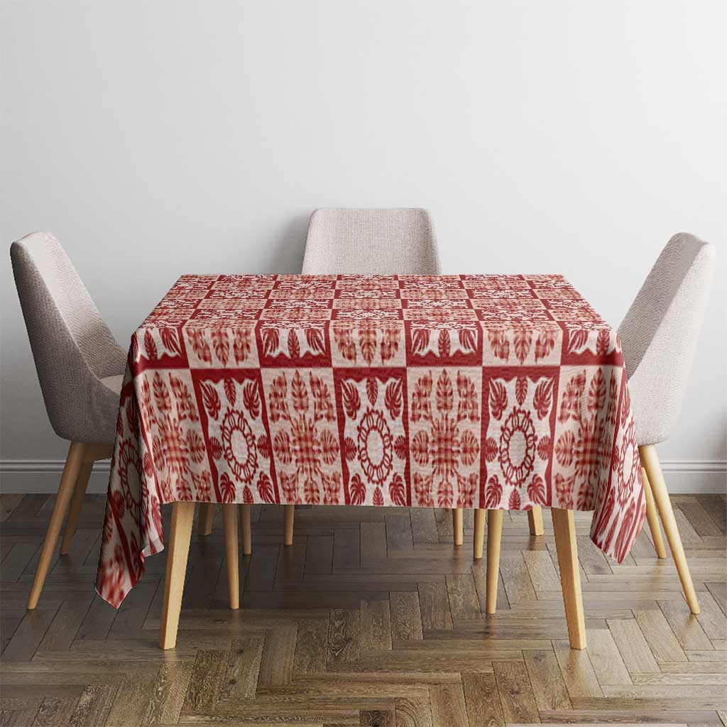 Ulaula Palaka Quilt Hawaii Tablecloth Hawaiian Tropical Monstera Sea Turtle