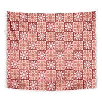 Ulaula Palaka Quilt Hawaii Tapestry Hawaiian Tropical Monstera Sea Turtle