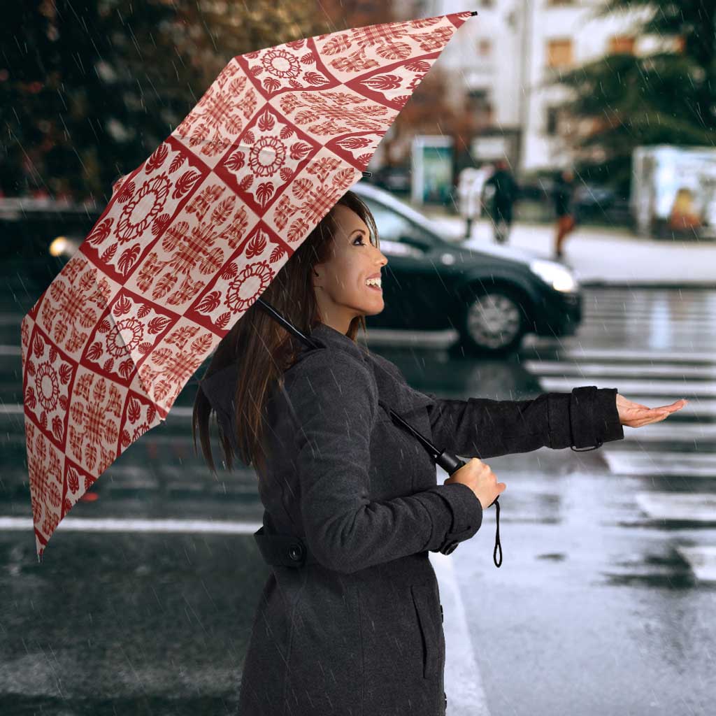 Ulaula Palaka Quilt Hawaii Umbrella Hawaiian Tropical Monstera Sea Turtle LT14 - Polynesian Pride