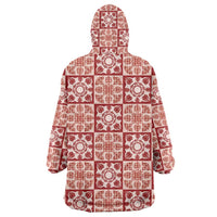 Ulaula Palaka Quilt Hawaii Wearable Blanket Hoodie Hawaiian Tropical Monstera Sea Turtle LT14 - Polynesian Pride