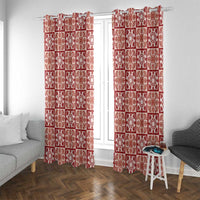 Ulaula Palaka Quilt Hawaii Window Curtain Hawaiian Tropical Monstera Sea Turtle LT14 With Grommets Red - Polynesian Pride