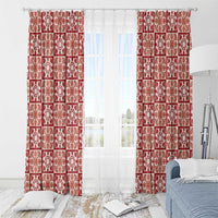 Ulaula Palaka Quilt Hawaii Window Curtain Hawaiian Tropical Monstera Sea Turtle LT14 - Polynesian Pride