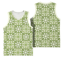 Omaomao Palaka Quilt Hawaii Basketball Jersey Hawaiian Tropical Monstera Sea Turtle