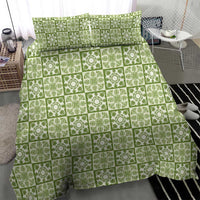 Omaomao Palaka Quilt Hawaii Bedding Set Hawaiian Tropical Monstera Sea Turtle