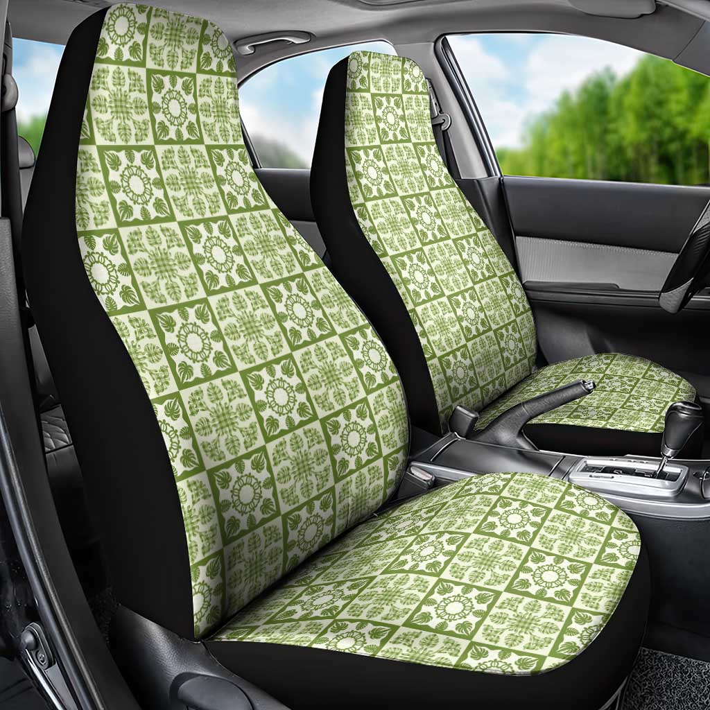 Omaomao Palaka Quilt Hawaii Car Seat Cover Hawaiian Tropical Monstera Sea Turtle LT14 - Polynesian Pride