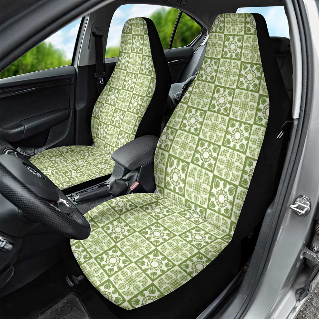 Omaomao Palaka Quilt Hawaii Car Seat Cover Hawaiian Tropical Monstera Sea Turtle LT14 - Polynesian Pride