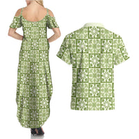 Omaomao Palaka Quilt Hawaii Couples Matching Summer Maxi Dress and Hawaiian Shirt Hawaiian Tropical Monstera Sea Turtle