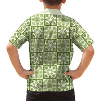 Omaomao Palaka Quilt Hawaii Family Matching Long Sleeve Bodycon Dress and Hawaiian Shirt Hawaiian Tropical Monstera Sea Turtle