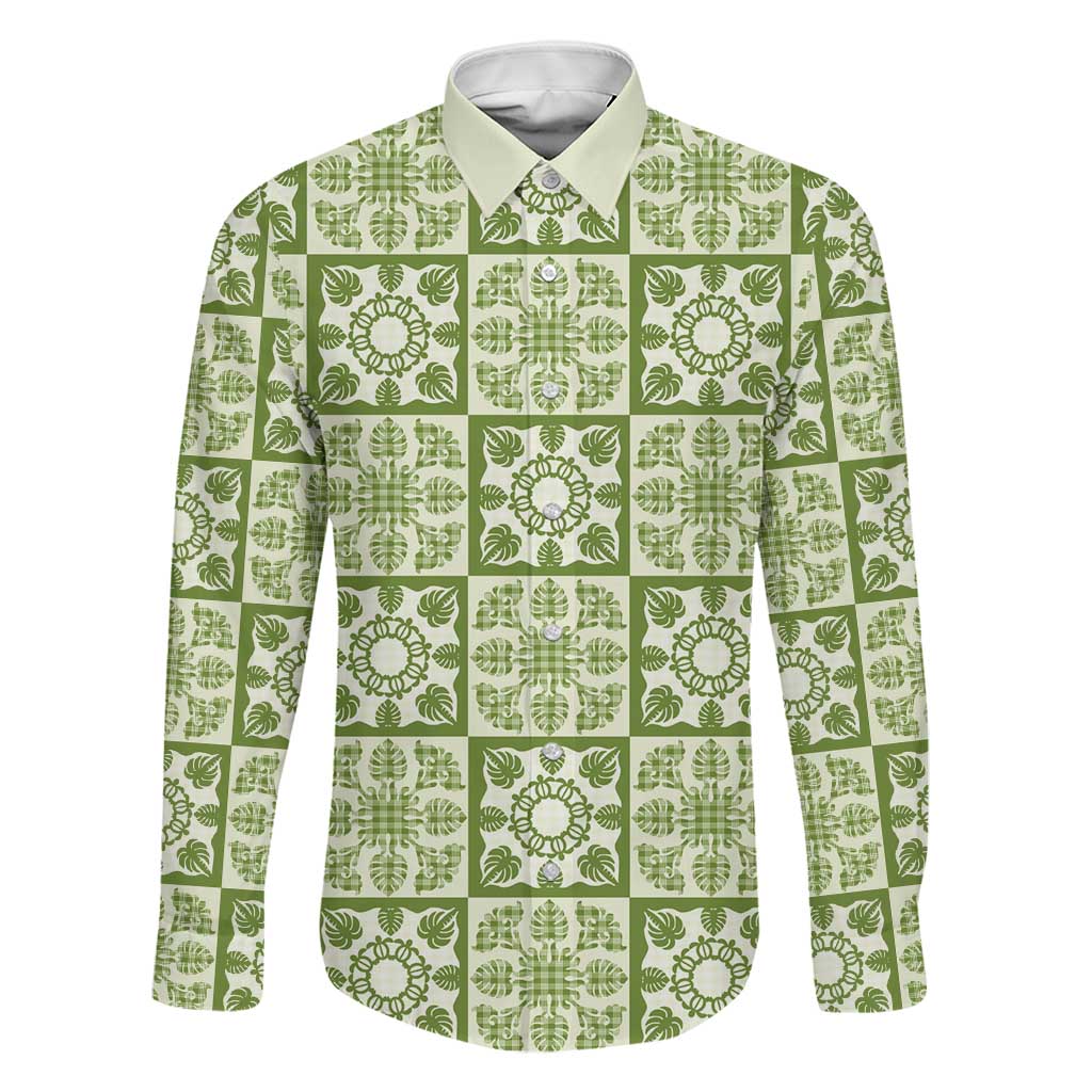 Omaomao Palaka Quilt Hawaii Family Matching Off Shoulder Maxi Dress and Hawaiian Shirt Hawaiian Tropical Monstera Sea Turtle