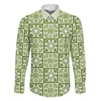 Omaomao Palaka Quilt Hawaii Family Matching Puletasi and Hawaiian Shirt Hawaiian Tropical Monstera Sea Turtle