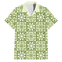Omaomao Palaka Quilt Hawaii Family Matching Summer Maxi Dress and Hawaiian Shirt Hawaiian Tropical Monstera Sea Turtle