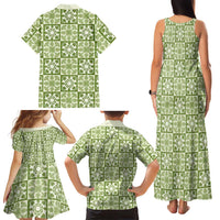 Omaomao Palaka Quilt Hawaii Family Matching Tank Maxi Dress and Hawaiian Shirt Hawaiian Tropical Monstera Sea Turtle