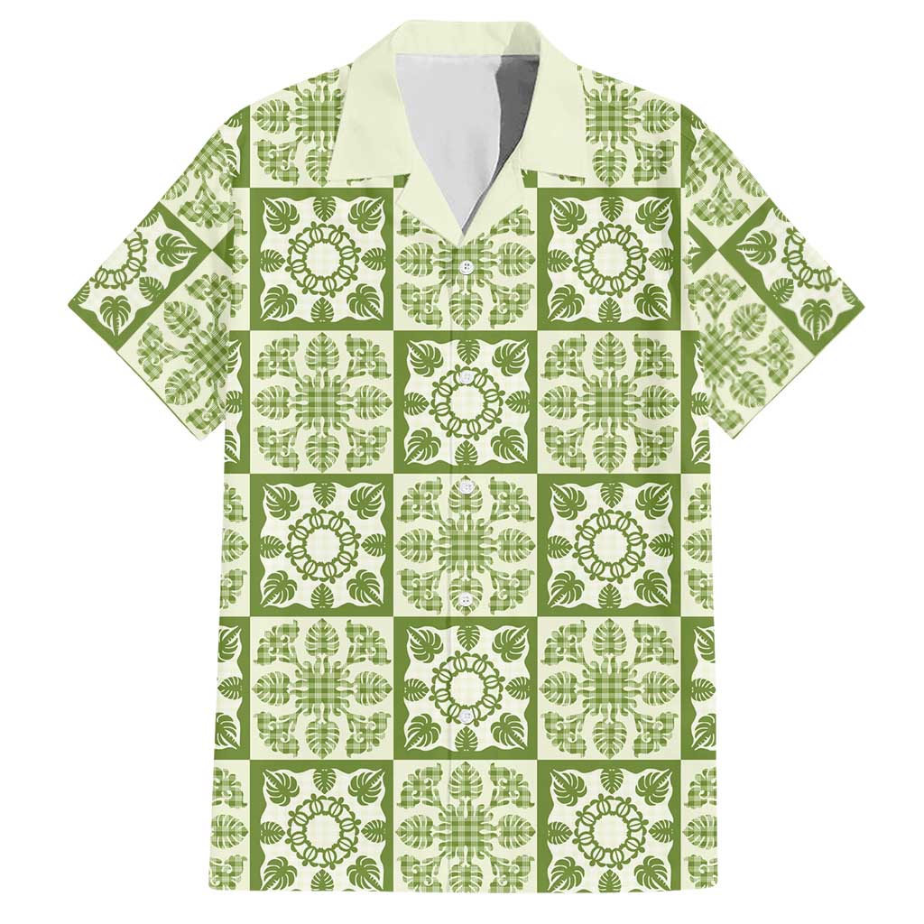 Omaomao Palaka Quilt Hawaii Hawaiian Shirt Hawaiian Tropical Monstera Sea Turtle LT14 Green - Polynesian Pride