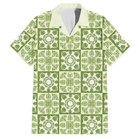 Omaomao Palaka Quilt Hawaii Hawaiian Shirt Hawaiian Tropical Monstera Sea Turtle LT14 Green - Polynesian Pride