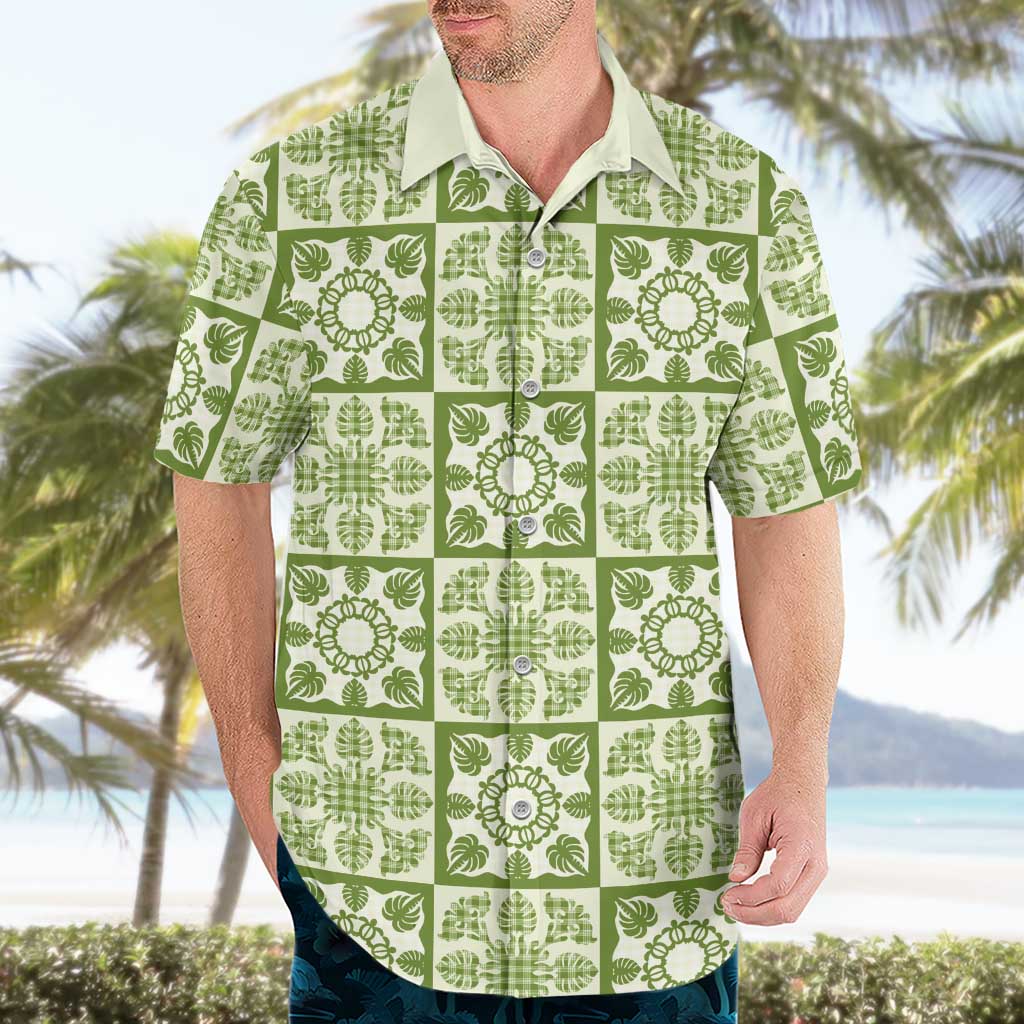 Omaomao Palaka Quilt Hawaii Hawaiian Shirt Hawaiian Tropical Monstera Sea Turtle LT14 - Polynesian Pride