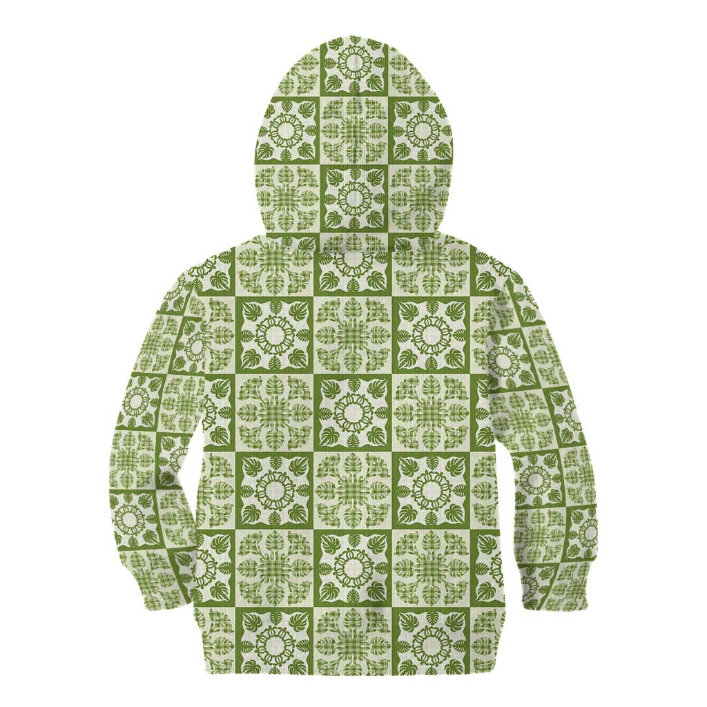 Omaomao Palaka Quilt Hawaii Kid Hoodie Hawaiian Tropical Monstera Sea Turtle LT14 - Polynesian Pride