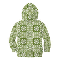 Omaomao Palaka Quilt Hawaii Kid Hoodie Hawaiian Tropical Monstera Sea Turtle LT14 - Polynesian Pride