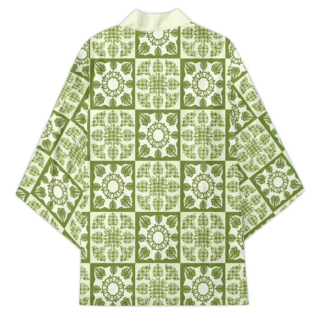 Omaomao Palaka Quilt Hawaii Kimono Hawaiian Tropical Monstera Sea Turtle