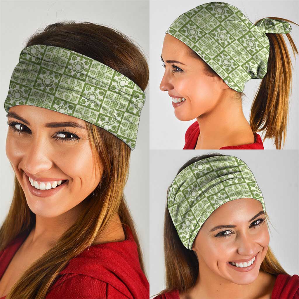 Omaomao Palaka Quilt Hawaii Neck Gaiter Hawaiian Tropical Monstera Sea Turtle
