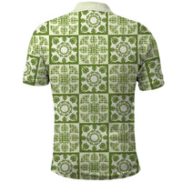 Omaomao Palaka Quilt Hawaii Polo Shirt Hawaiian Tropical Monstera Sea Turtle