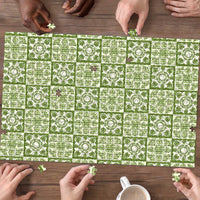 Omaomao Palaka Quilt Hawaii Puzzle Hawaiian Tropical Monstera Sea Turtle LT14 - Polynesian Pride