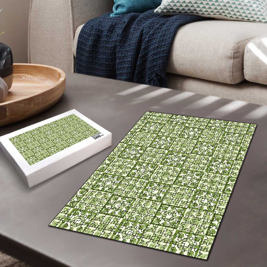 Omaomao Palaka Quilt Hawaii Puzzle Hawaiian Tropical Monstera Sea Turtle LT14 - Polynesian Pride