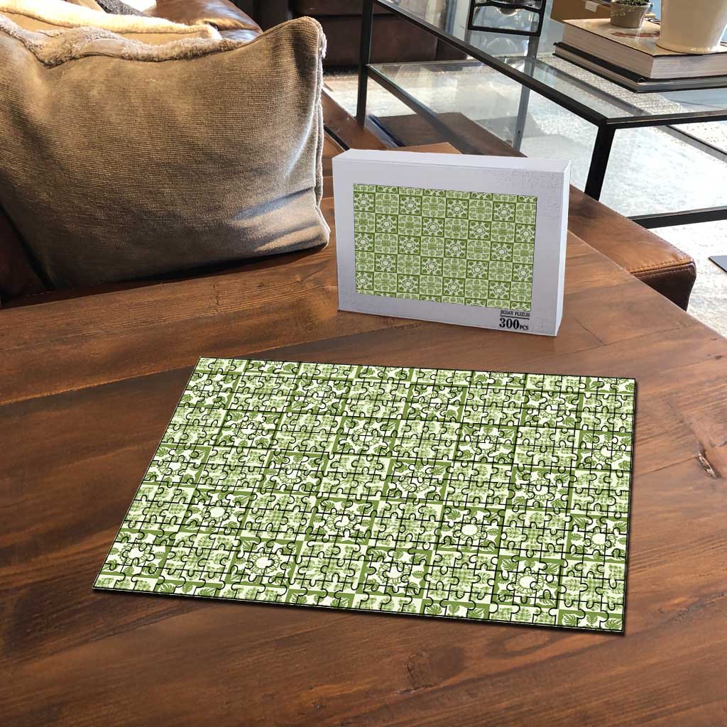 Omaomao Palaka Quilt Hawaii Puzzle Hawaiian Tropical Monstera Sea Turtle LT14 - Polynesian Pride