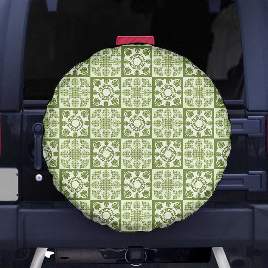 Omaomao Palaka Quilt Hawaii Spare Tire Cover Hawaiian Tropical Monstera Sea Turtle