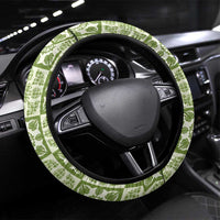 Omaomao Palaka Quilt Hawaii Steering Wheel Cover Hawaiian Tropical Monstera Sea Turtle LT14 Universal Fit Green - Polynesian Pride
