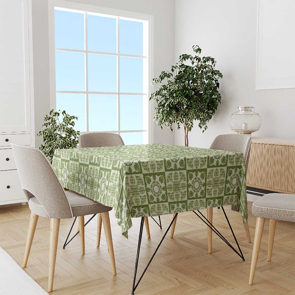 Omaomao Palaka Quilt Hawaii Tablecloth Hawaiian Tropical Monstera Sea Turtle