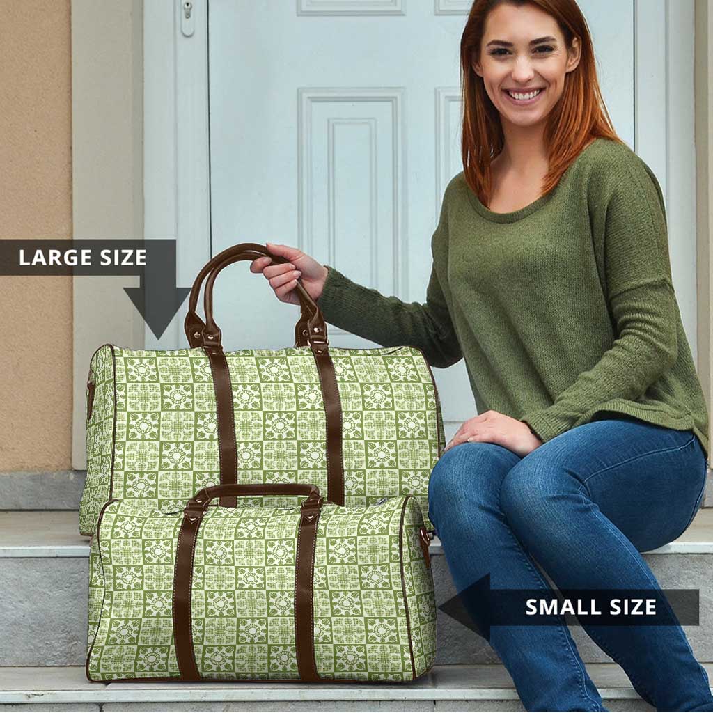Omaomao Palaka Quilt Hawaii Travel Bag Hawaiian Tropical Monstera Sea Turtle