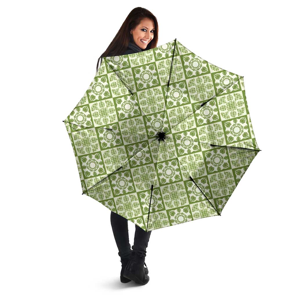 Omaomao Palaka Quilt Hawaii Umbrella Hawaiian Tropical Monstera Sea Turtle