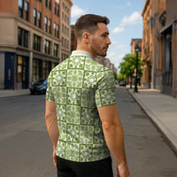 Omaomao Palaka Quilt Hawaii Zipper Polo Shirt Hawaiian Tropical Monstera Sea Turtle