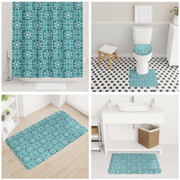 Cyan Palaka Quilt Hawaii Bathroom Set Hawaiian Tropical Monstera Sea Turtle LT14 - Polynesian Pride