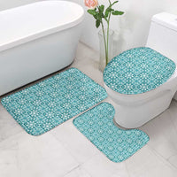 Cyan Palaka Quilt Hawaii Bathroom Set Hawaiian Tropical Monstera Sea Turtle LT14 - Polynesian Pride