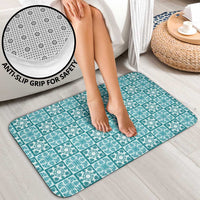 Cyan Palaka Quilt Hawaii Bathroom Set Hawaiian Tropical Monstera Sea Turtle LT14 - Polynesian Pride